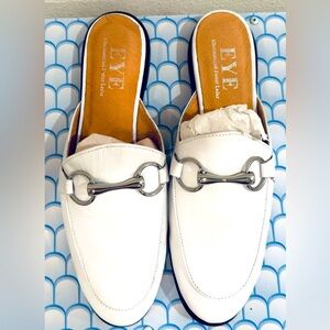 Leather White Slipper Sandals From Italy New 40 EU New without box
